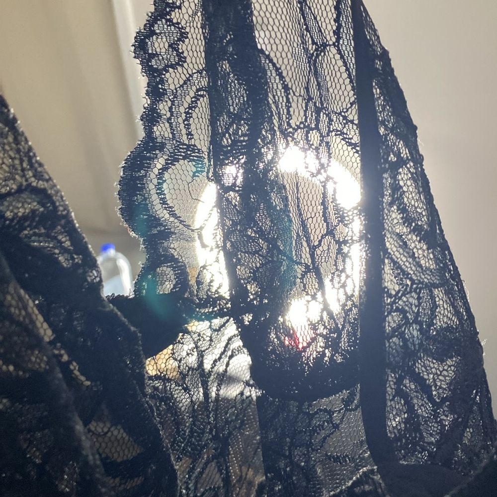 Super sheer black lingerie night camisole / gown - Picture 12 of 15